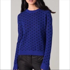 A.L.C. Authentic polka dot sweater 100% Japanese wool blue and black color Small